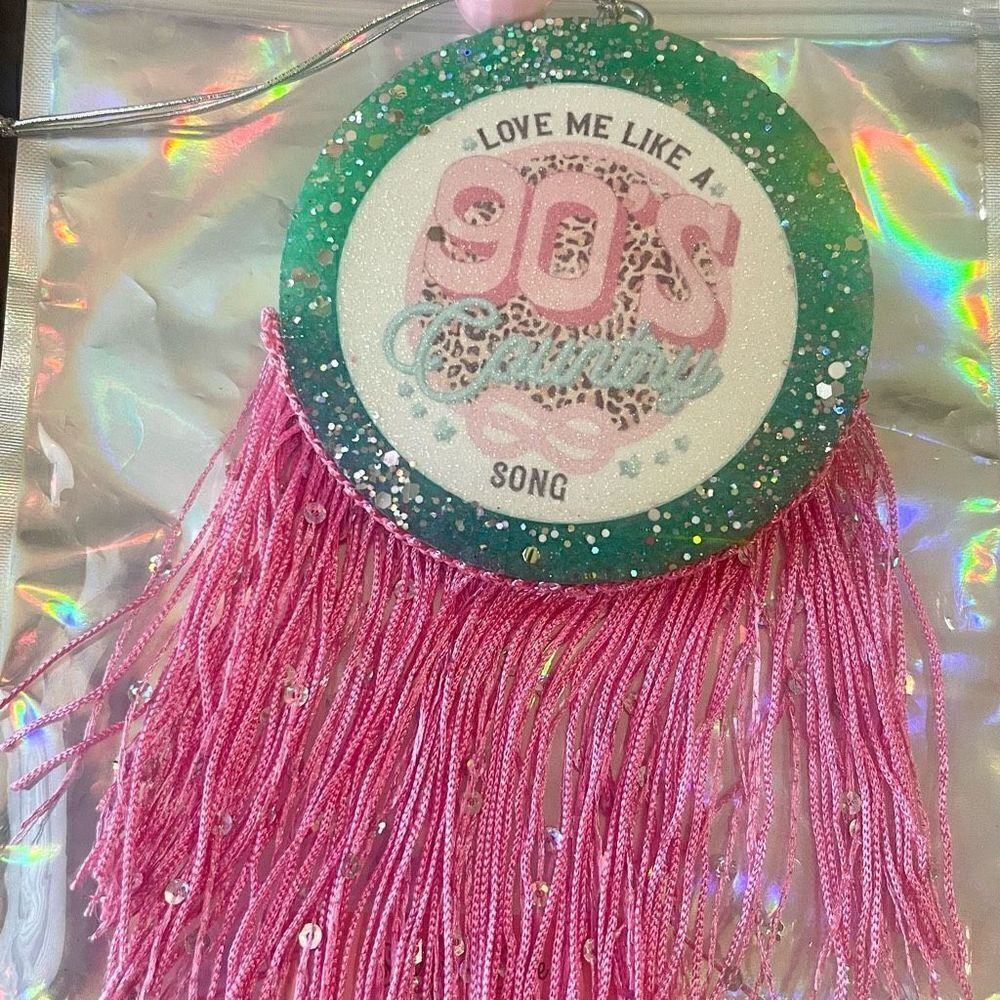 Love Me Like A 90’s Country Song Car Tassel  Freshie Womens Fresh Scent New